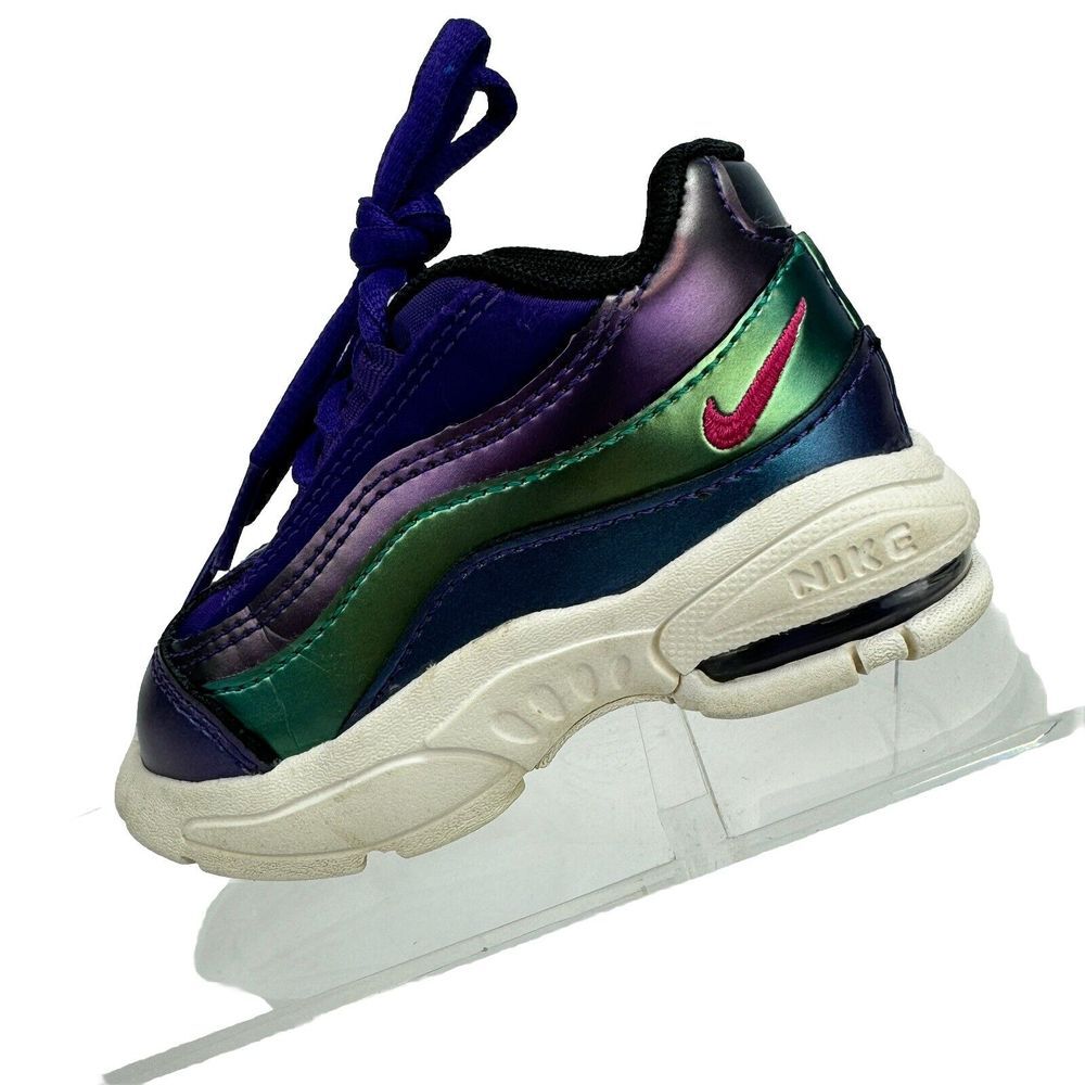 Nike Air Max‎ 95 Toddler A09212-500 Metallic Purple & Teal Sneakers Shoes Sz 4C